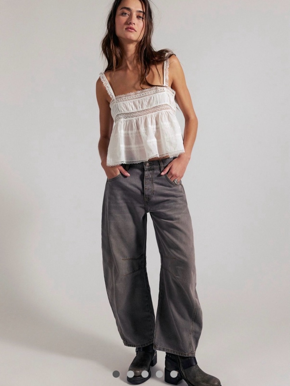 We The Free Good Luck Barrel Jeans in Archive Grey NWOT
